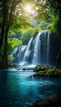 waterfall in the jungle © Dineth Wijeweera