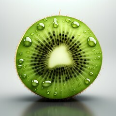 Kiwi illustration on a white background, Generative AI