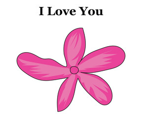 Light Pink color flower on white background with vector illustrations