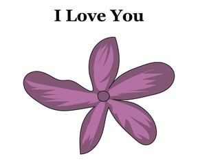 Light Magenta color flower on white background with vector illustrations