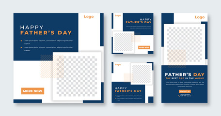 Father's Day Social Media Post for Online Marketing Promotion Banner, Story and Web Internet Ads Flyer