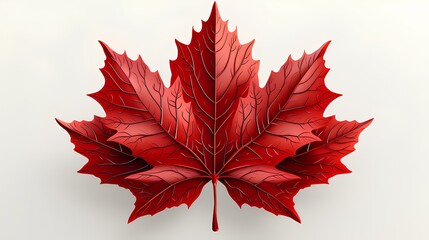 Design of a maple leaf on a white background, Generative AI