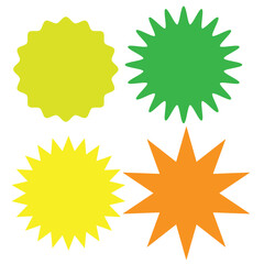 Set of multicolor blank labels various shape isolated on white background. Vector illustration
