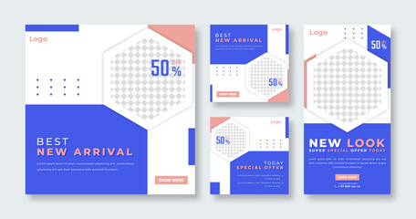 Fashion Sale Social Media Post for Online Marketing Promotion Banner, Story and Web Internet Ads Flyer