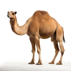 Camel on white background, AI generated Image