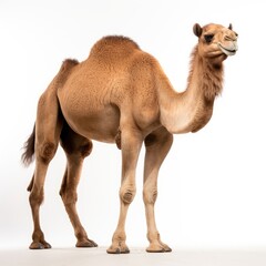 Camel on white background, AI generated Image