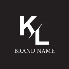Obraz premium abstract initial kl letter logo design.