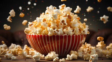 popcorn isolated on a transparent background, Generative AI