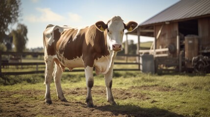 Cows on the farm, AI generated Image