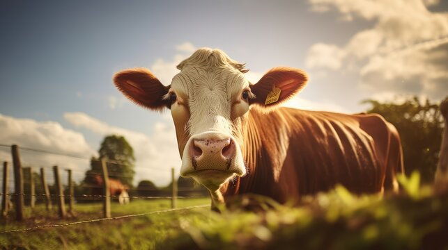 Cows on the farm, AI generated Image