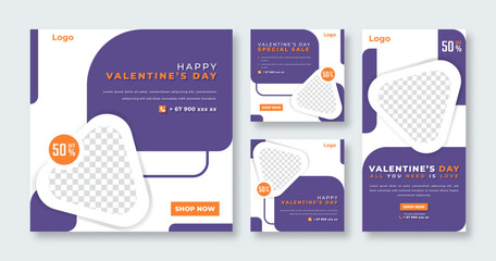 Valentine's Sale Social Media Post for Online Marketing Promotion Banner, Story and Web Internet Ads Flyer