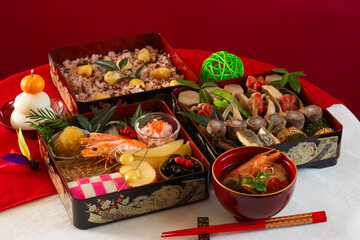 豪華なお正月のお節料理