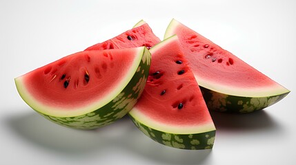 3D illustration of a watermelon with a transparent background, Generative AI
