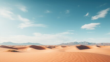 Fototapeta na wymiar Desert and blue sky, AI generated Image