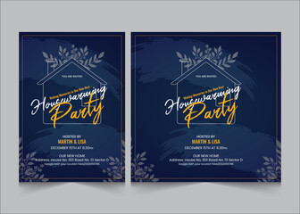 House warming party invitation flyer, a4 poster and square size Instagram post
