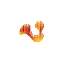 simple wavy logo with lines of a seashell