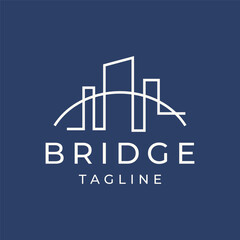 Fototapeta premium Bridge logo vector icon design template