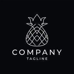 pineapple logo design icon vector