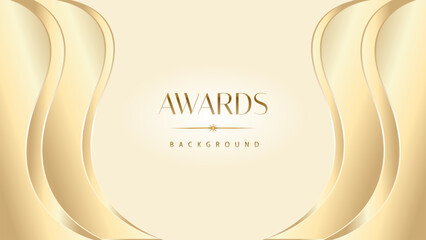 Pastel cream gold award graphic background. Modern glitter template sparkling elegant luxury premium corporate abstract design.