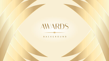 Pastel cream gold award graphic background. Modern glitter template sparkling elegant luxury premium corporate abstract design.