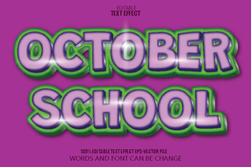 Obraz premium October School Editable Text Effect Flat Gradient Style