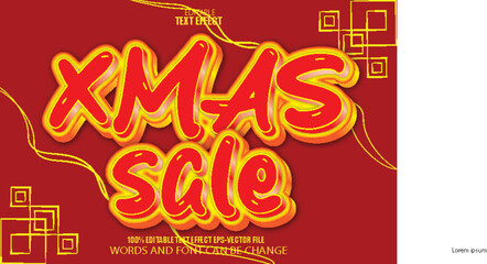 Fototapeta premium Xmas Sale Editable Text Effect Modern Style