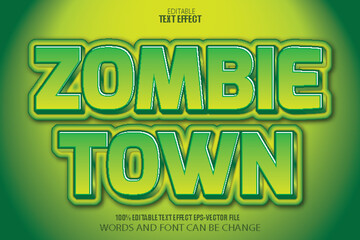 Zombie Town Editable Text Effect Cartoon Style