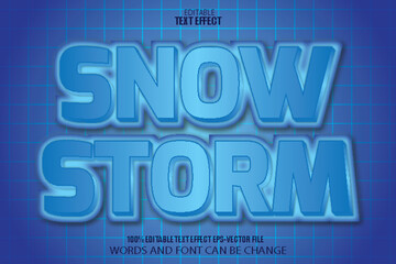 Snow Storm Editable Text Effect Modern Style