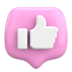 Like icon. Like button. 3D illustration.