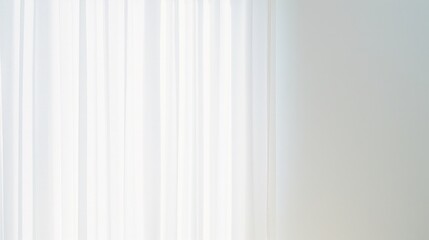 Obraz premium Minimalistic abstract gentle white background with light and shadow of window curtains on wall.