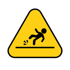 Caution slip sign. Caution falling down. Vector.