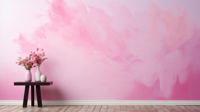 Fototapeta baby pink watercolor art background, modern minimalist abstract art painting background