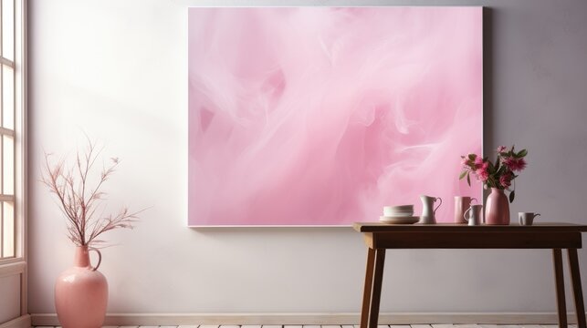 baby pink watercolor art background, modern minimalist abstract art painting background