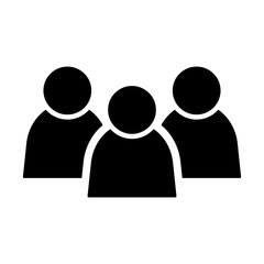 Three person group silhouette icon. Vector.