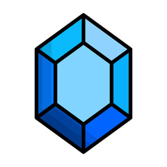 Flat design sapphire icon. Blue gem. Vector.