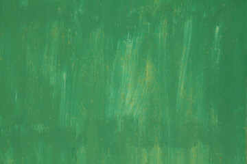 Metallic wall background, texture, colored in green (turquoise) color with old age spots and paint...