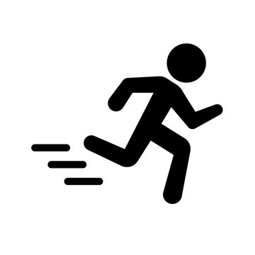 Simple running person icon. Vector.