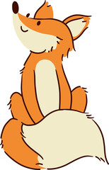Fox . cute cartoon characters . Hand drawn style . PNG .
