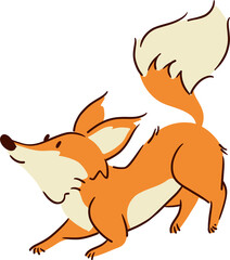 Fox . cute cartoon characters . Hand drawn style . PNG .