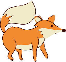 Fox . cute cartoon characters . Hand drawn style . PNG .