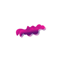 a pink wave is shown on a white background