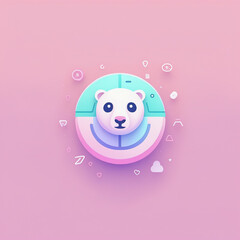 Cute Animal Tech App Logo in Pastel Colors