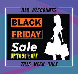 Black friday sale vector template banner