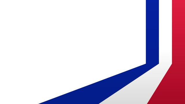 France national flag background animation with copy space text area suitable for bastille independence day, travel france, and presidential election celebaration.