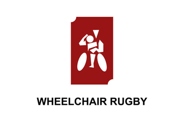 wheelchair rugby sport vector line icon. an athlete playing wheelchair rugby. vector illustration