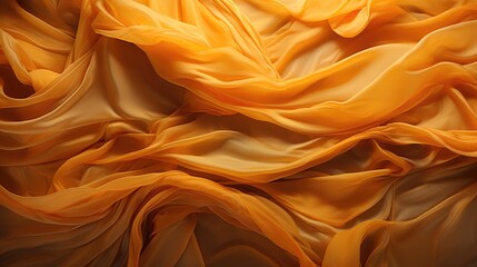 Golden dynamic Cloth silk scarf movement, floating fabric background,