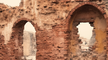 Fototapeta premium Ancient Ruins, Walls, 3D Render, 3D Illustration