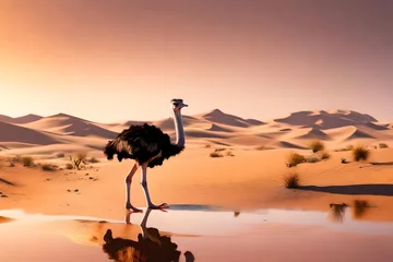 Foto op Canvas ostrich in the desert © Ahmad
