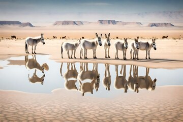 donkeys in the desert