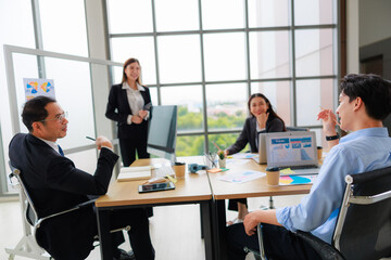 Corporate Businesswoman Engaging in a Productive Meeting, Nurturing Teamwork and Strategic Planning for Success in business presentation